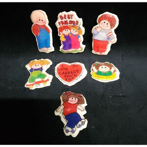 1983 Vintage Set of 7 Cabbage Patch Kids Vinyl Figure Refrigerator Magnets